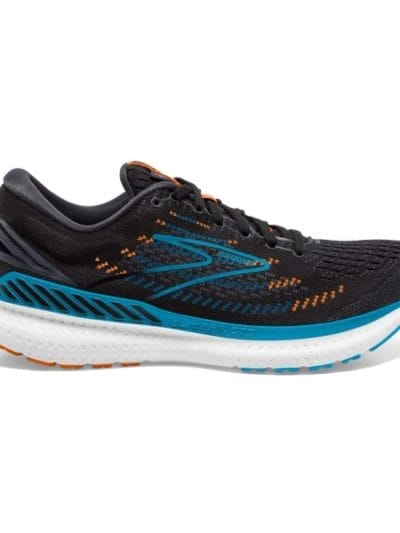 Fitness Mania - Brooks Glycerin GTS 19 - Mens Running Shoes - Black/Blue/Orange