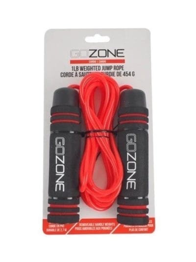 Fitness Mania - GoZone 1lb Weighted Jump Rope - Black/Red