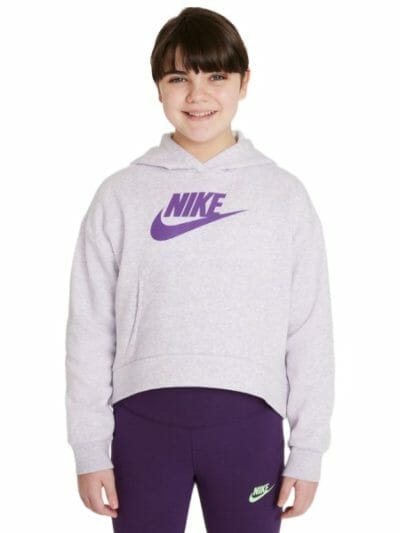 Fitness Mania - Nike Sportswear Club Fleece Kids Girls Hoodie - Purple Chalk/Heather/Wild Berry