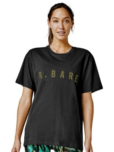 Fitness Mania - Running Bare Hollywood 90s Relax Womens T-Shirt - Black