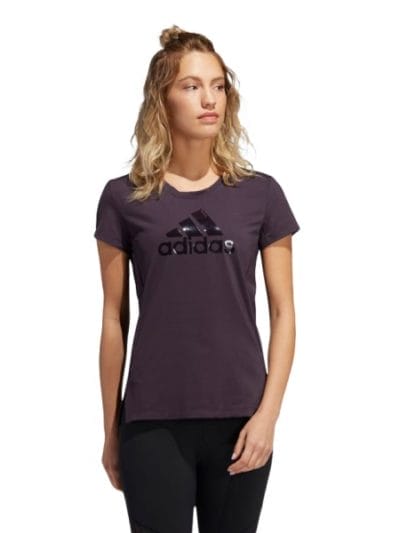 Fitness Mania - Adidas Glam On Badge Of Sport Logo Womens Training T-Shirt