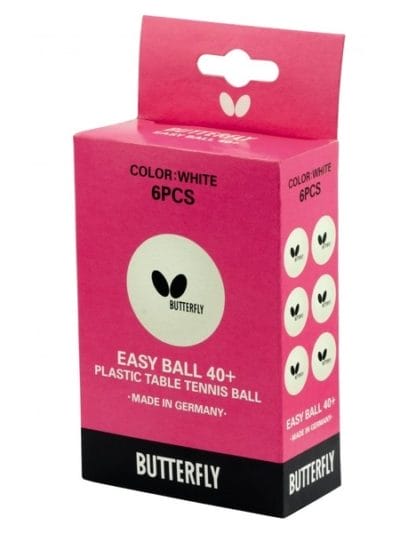 Fitness Mania - Butterfly Easy Ball 40+ Table Tennis Balls - 6 Pack