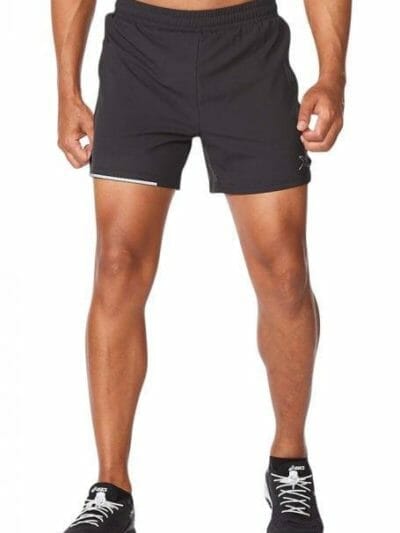 Fitness Mania - 2Xu Aero 5 Inch Shorts Mens Black Silver Reflective