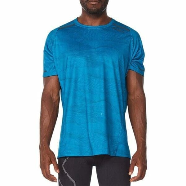 Fitness Mania - 2Xu Light Speed Tee Mens Linear Aquamarine Black Reflective