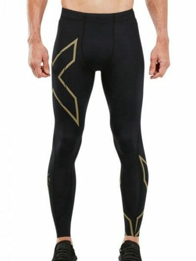 Fitness Mania - 2Xu Mcs Run Compression Tight Mens Black Gold Reflective
