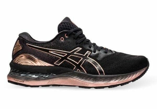 Fitness Mania - Asics Gel-Nimbus 23 Platinum Womens Black Rose Gold