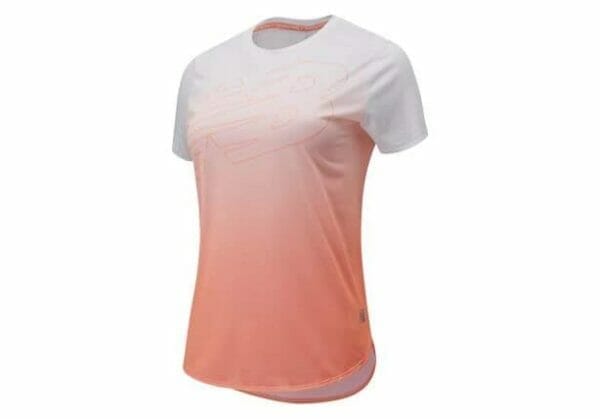 Fitness Mania - New Balance Printed Accelerate Short Sleeve Tee Womens Pink