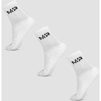 Fitness Mania - MP Men's Essentials Crew Socks - White (3 Pack) - UK 6-8