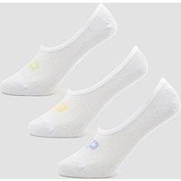 Fitness Mania - MP Women's Essentials Invisible Socks (3 Pack) White/Neon - UK 3-6