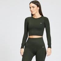 Fitness Mania - MP Women's Shape Seamless Ultra Long Sleeve Crop Top - Vine Leaf - XXS