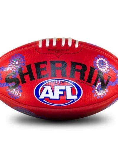 Fitness Mania - Sherrin Sir Doug Nicholls Round AFL Leather Football - Size 5