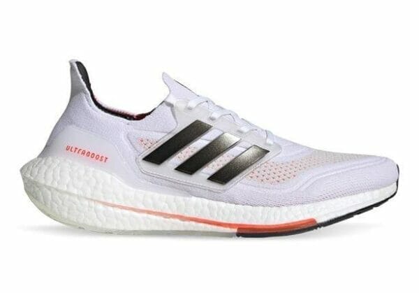 Fitness Mania - Adidas Ultraboost 21 Mens Cloud White Core Black Solar Red