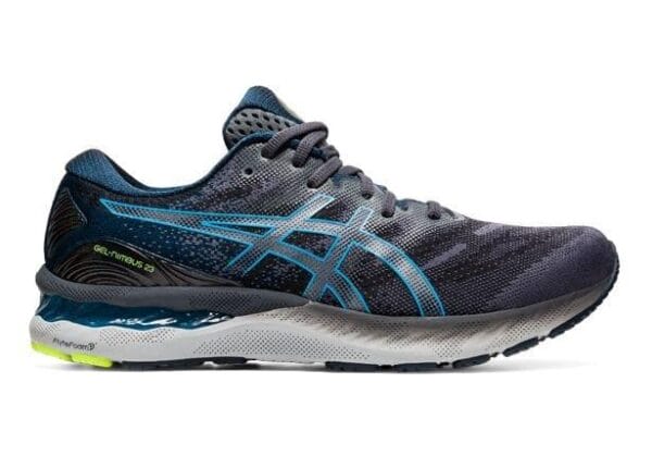 Fitness Mania - Asics Gel-Nimbus 23 (2E) Mens Carrier Grey Digital Aqua