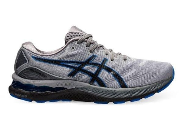 Fitness Mania - Asics Gel-Nimbus 23 Mens Piedmont Grey Electric Blue