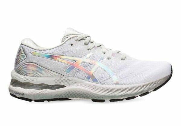 Fitness Mania - Asics Gel-Nimbus 23 Platinum Womens Glacier Grey White