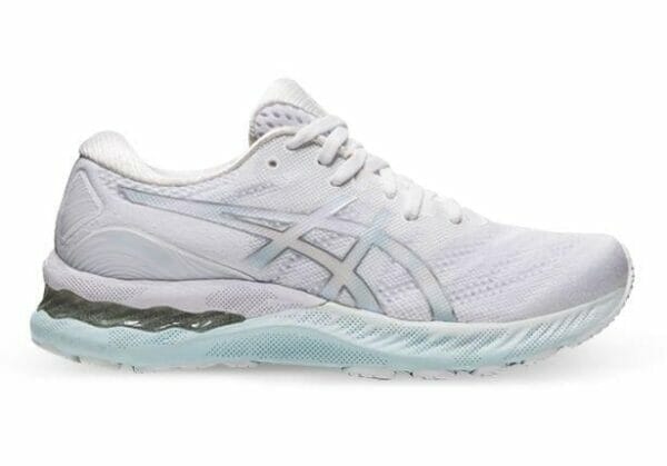 Fitness Mania - Asics Gel-Nimbus 23 Womens White Pure Silver