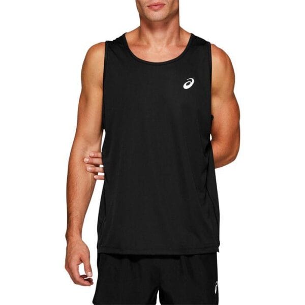 Fitness Mania - Asics Silver Singlet Mens Black