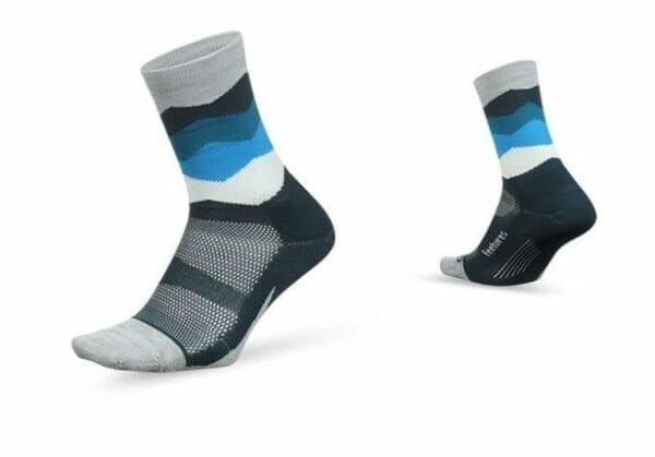 Fitness Mania - Feetures Elite Light Cushion Mini Crew Blue Waves