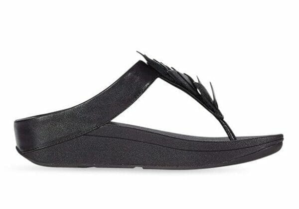Fitness Mania - Fitflop Fino Leaf Toe-Thong Womens All Black