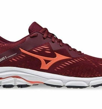 Fitness Mania - Mizuno Wave Equate 5 Womens Tawny Port Living Coral Eprimrose