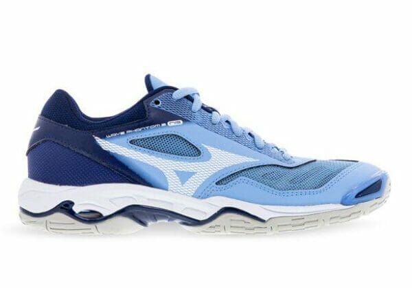 Fitness Mania - Mizuno Wave Phantom 2 Netball Womens Della Robbia Blue White