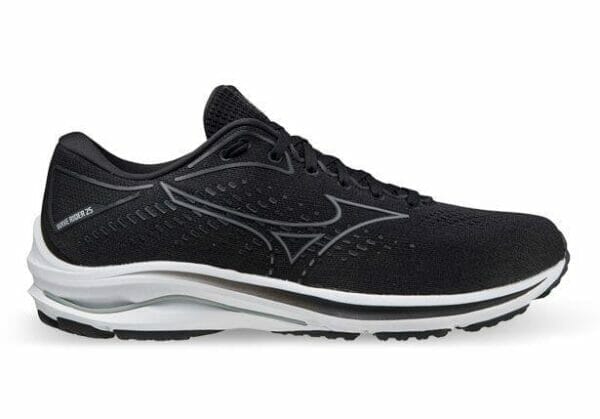 Fitness Mania - Mizuno Wave Rider 25 (2E) Mens Dark Shadow Quiet Shade Black