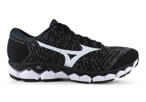 Fitness Mania - Mizuno Waveknit S1 Mens Black White Silver