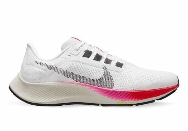 Fitness Mania - Nike Air Zoom Pegasus 38 Mens White Black Football Grey Pink Blast