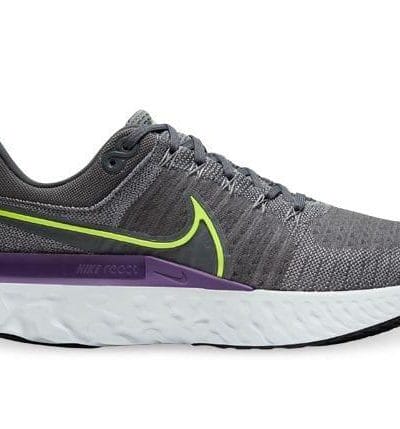 Fitness Mania - Nike React Infinity Run Flyknit 2 Mens Particle Grey Volt Iron Grey Wild Berry