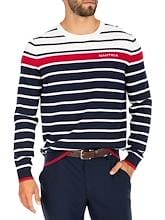 Fitness Mania - Nautica Tricoulour Striped Crew Neck Sweater Mens