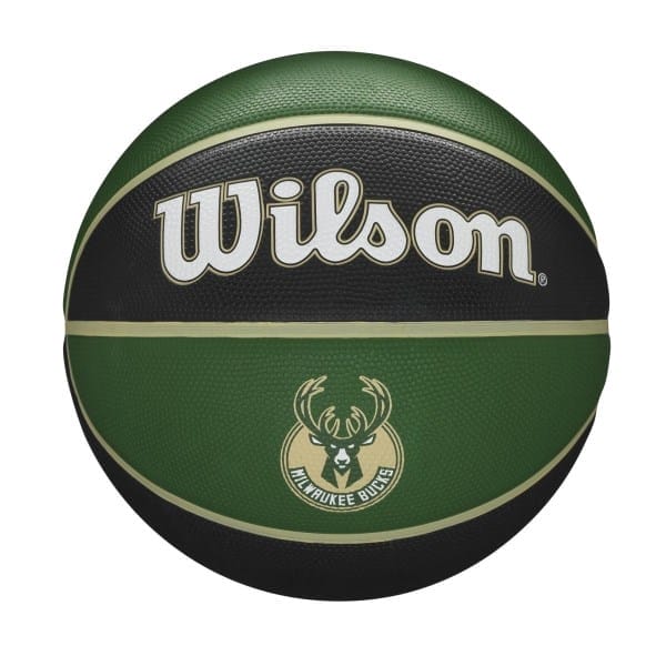Fitness Mania - Wilson Milwaukee Bucks NBA Team Tribute Outdoor Basketball - Size 7