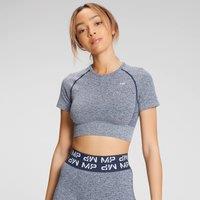 Fitness Mania - MP Women's Curve Crop Short Sleeve T-Shirt - Galaxy Blue / White Fleck  - XXS