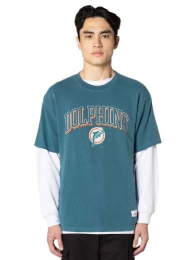 Fitness Mania - Mitchell & Ness Miami Dolphins Keyline Logo NFL Mens T-Shirt
