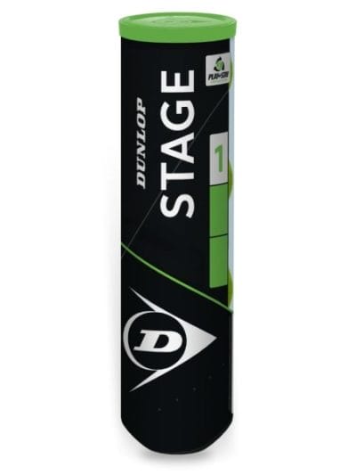 Fitness Mania - Dunlop Stage 1 Green Tennis Ball - 4 Ball Tin
