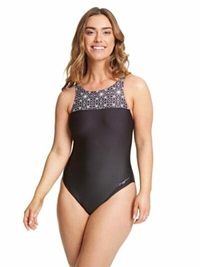 Fitness Mania - Zoggs High Front X Back Womens One Piece Swimsuit