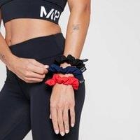 Fitness Mania - MP Hair Scrunchies (3 Pack) - Black/Navy/Danger