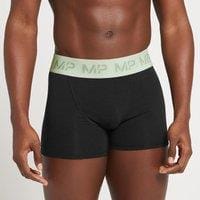 Fitness Mania - MP Men's Coloured Waistband Boxers (3 Pack) - Black/Frost Green/Steel Blue/Ice Blue - L