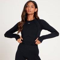 Fitness Mania - MP Women's Tempo Seamless Long Sleeve Crop Top - Black  - XXL
