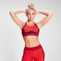 Fitness Mania - Damski stanik sportowy z kolekcji MP Engage z blokiem kolorów i przepinanymi ramiączkami – Danger/Wine - M