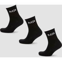 Fitness Mania - MP Men's Crew Socks - Black (3 Pack) - UK 6-8