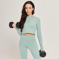 Fitness Mania - MP Women's Rest Day Body Fit Long Sleeve Crop T-Shirt - Ice Blue - S