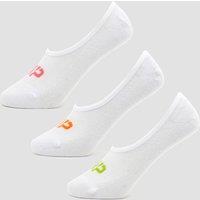 Fitness Mania - MP Men's Invisible Socks - White/Neon (3 Pack) - UK 6-8