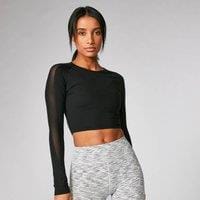 Fitness Mania - Power Long Sleeve Crop Top - Black - XS