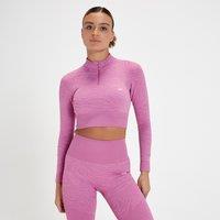 Fitness Mania - MP Women's Tempo Seamless 1/4 Zip Crop Top - Blossom Pink Zebra - XL