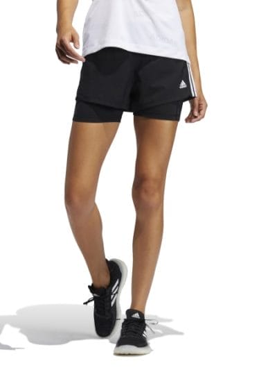 Fitness Mania - Adidas Pacer 3-Stripes Woven 2-In-1 Womens Training Shorts