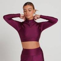 Fitness Mania - Limited Edition MP Women's Engage Long Sleeve Crop 1/4 Zip Top - Deep Purple - M
