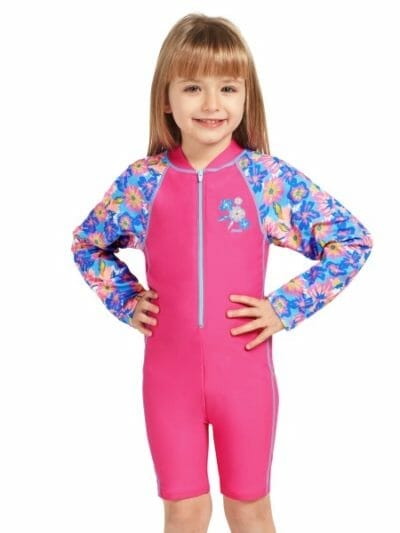 Fitness Mania - Zoggs Lily All In One Kids Girls Long Sleeve Swimsuit