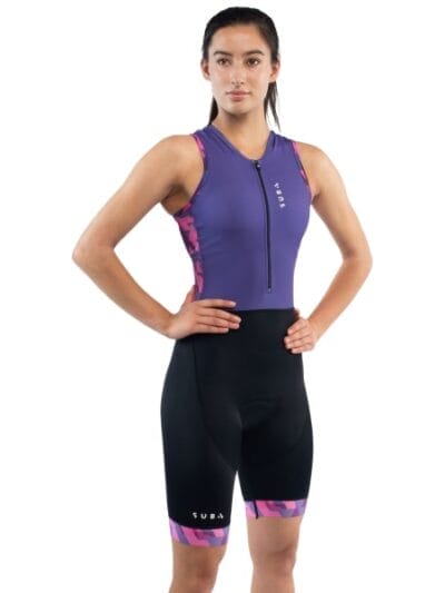 Fitness Mania - Endurance Womens Triathlon Suit - Purple Print