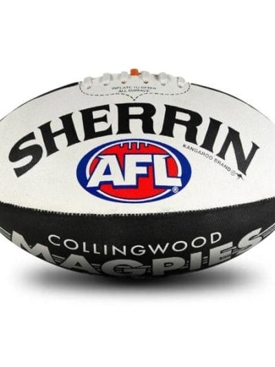 Fitness Mania - Sherrin AFL Collingwood Magpies Synthetic Football - Size 3