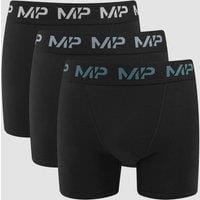 Fitness Mania - MP Men's Coloured Logo Boxers (3 Pack) Black/Smoke Blue/Pebble Blue/Dusk Grey - L